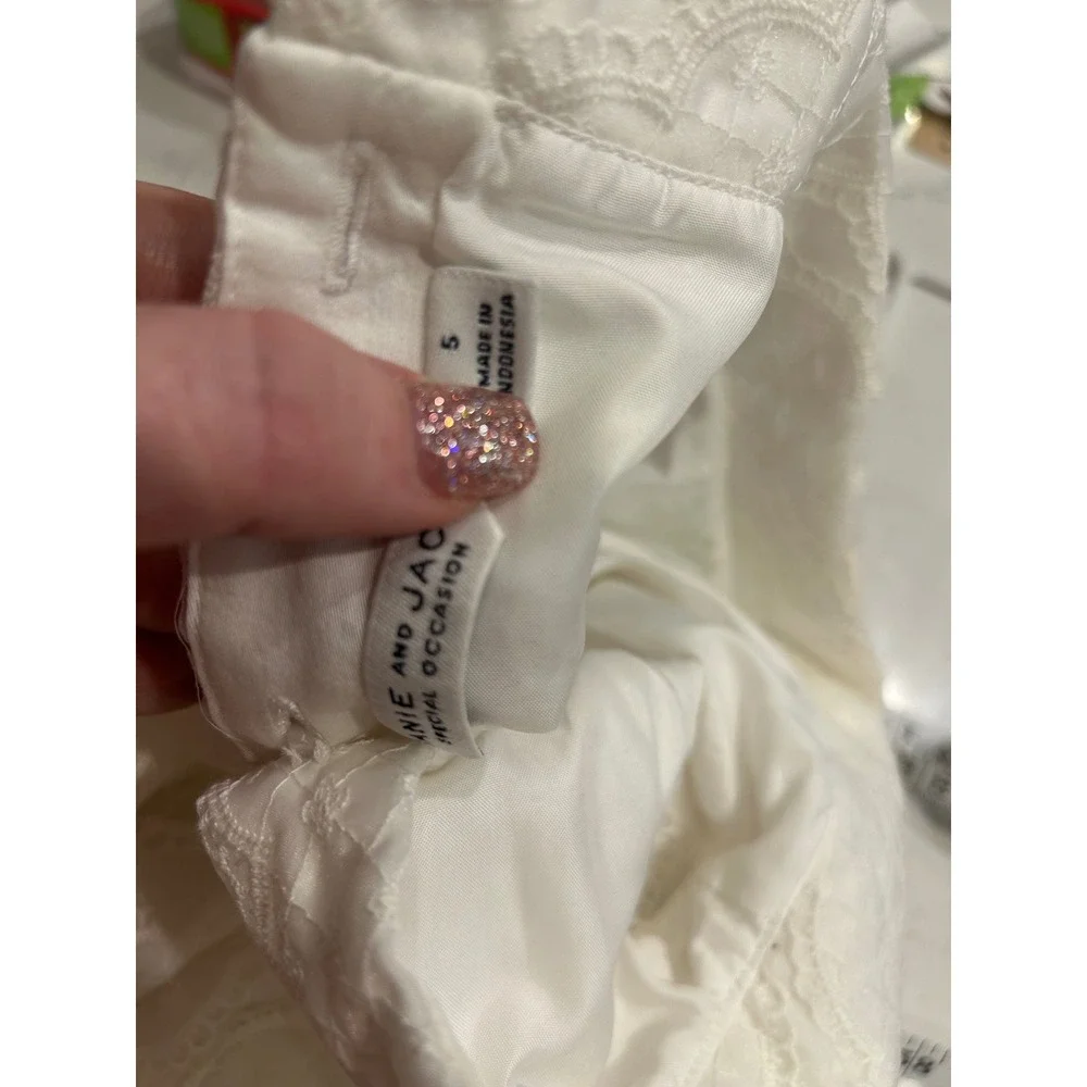 Janie & Jack‎ Lace Special Occasion Dress White Sleeveless Tiered Scalloped Hem